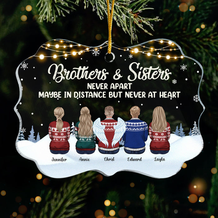 Life Is Better With Our Brothers & Sisters - Family Personalized Custom Ornament - Acrylic Benelux Shaped - New Arrival Christmas Gift For Siblings, Brothers, Sisters