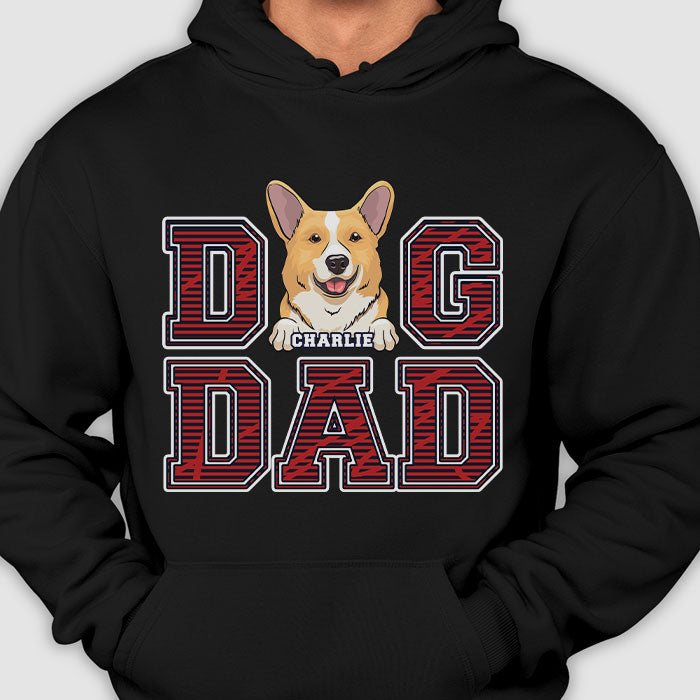 Dog Mom And Dog Dad Red Stripe - Gift for Dog Lovers, Gift For Dog Mom - Personalized Unisex T-Shirt, Hoodie