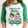 Drink Well With Bestie - Gift For Besties, Personalized St. Patrick's Day Unisex Raglan Shirt