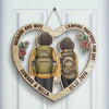 Husband And Wife, Camping Partners For Life - Gift For Camping Couples, Husband Wife, Personalized Shaped Wood Sign