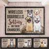 Wireless Doorbells Sitting On Their Chargers - Personalized Decorative Mat - Gift For Pet Lovers, Pet Owners, Pet Gift