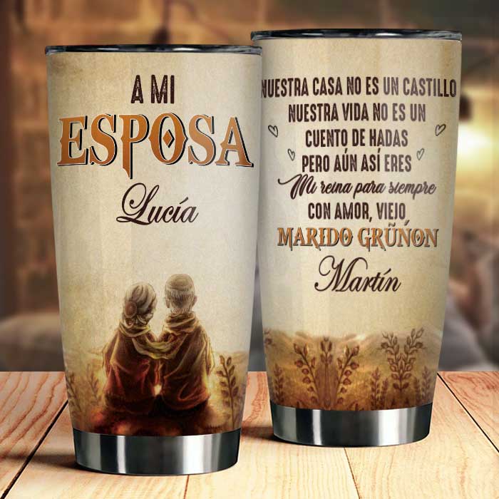 A Mi Esposa - Eres Mi Reina Para Siempre - Gift For Couples, Husband Wife - Personalized Tumbler Spanish