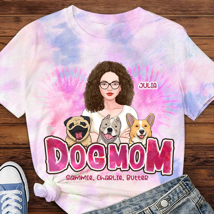 Cool Dog Mom - Personalized Unisex All-Over Printed T-Shirt