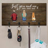 Just You And Me & The Dogs - Personalized Key Hanger, Key Holder - Anniversary Gifts, Gift For Couples, Husband Wife , Dog Lovers