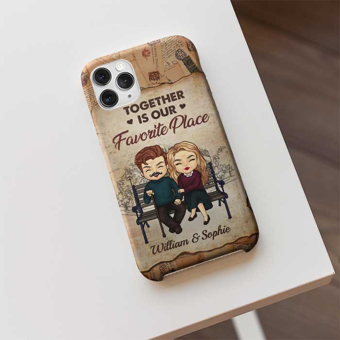 Together Is Our Favorite Place - Gift For Couples, Personalized Phone Case
