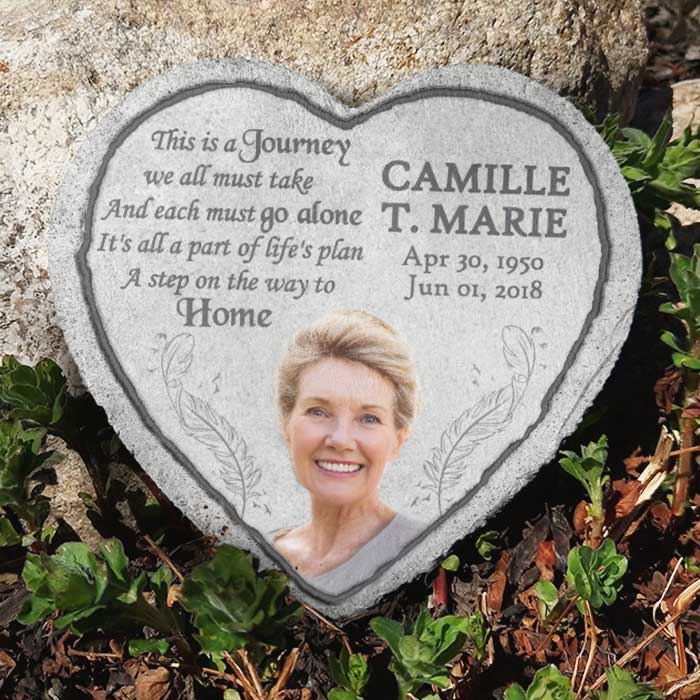 This Is A Journey We All Must Take And Each Must Go Alone - Personalized Memorial Stone, Human Grave Marker - Upload Image, Memorial Gift, Sympathy Gift