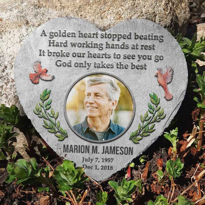 God Only Takes The Best - Personalized Memorial Stone, Human Grave Marker - Upload Image, Memorial Gift, Sympathy Gift