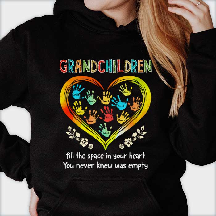 Grandchildren Fill The Space In Your Heart - Gift For Grandma, Personalized Unisex T-Shirt, Hoodie
