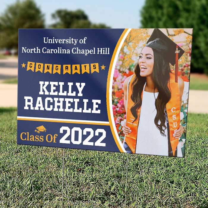 Congratulations On Graduating - Upload Image, Personalized Yard Sign