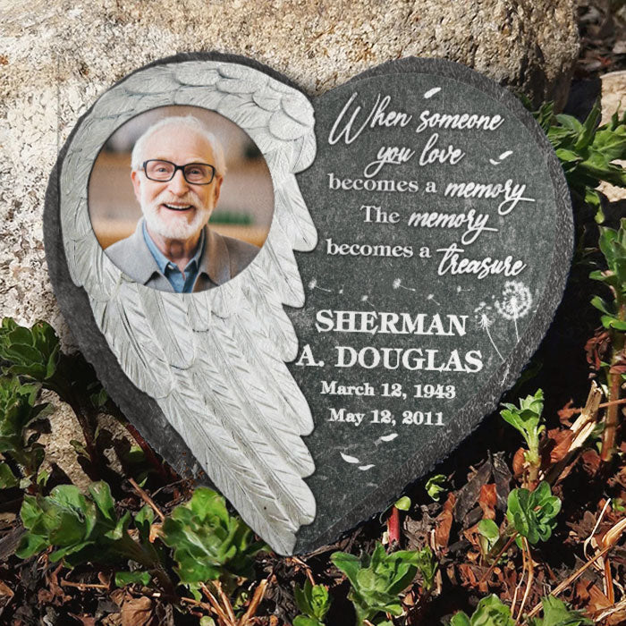 When Someone You Love Becomes A Memory - Personalized Memorial Stone, Human Grave Marker - Upload Image, Memorial Gift, Sympathy Gift