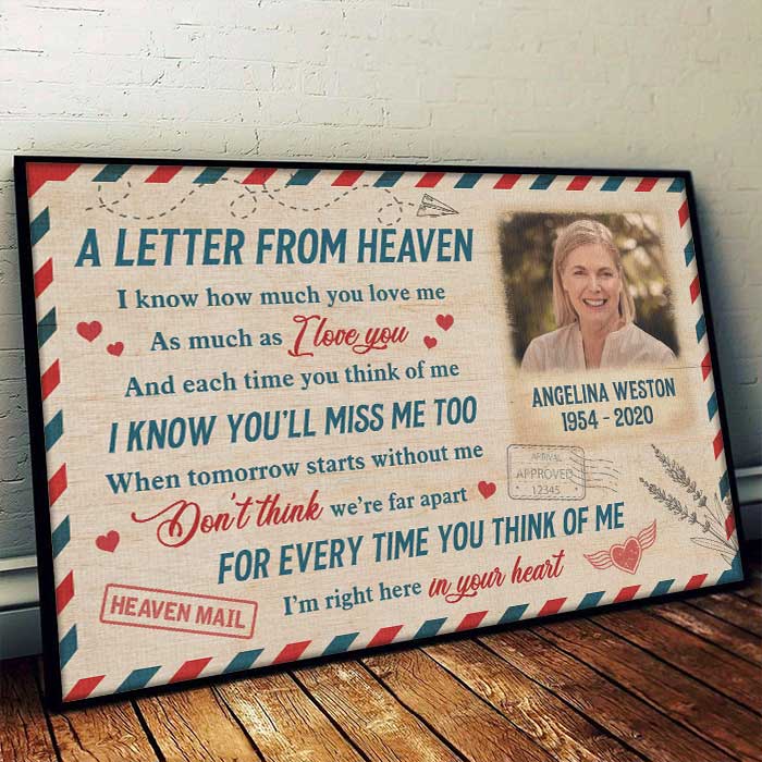A Letter From Heaven - Upload Image, Personalized Horizontal Poster
