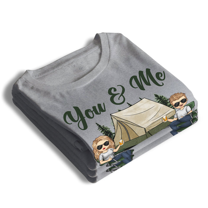 Camping And The Dogs Make Us Happy - Gift For Camping Couples, Husband Wife - Personalized Unisex T-shirt, Hoodie