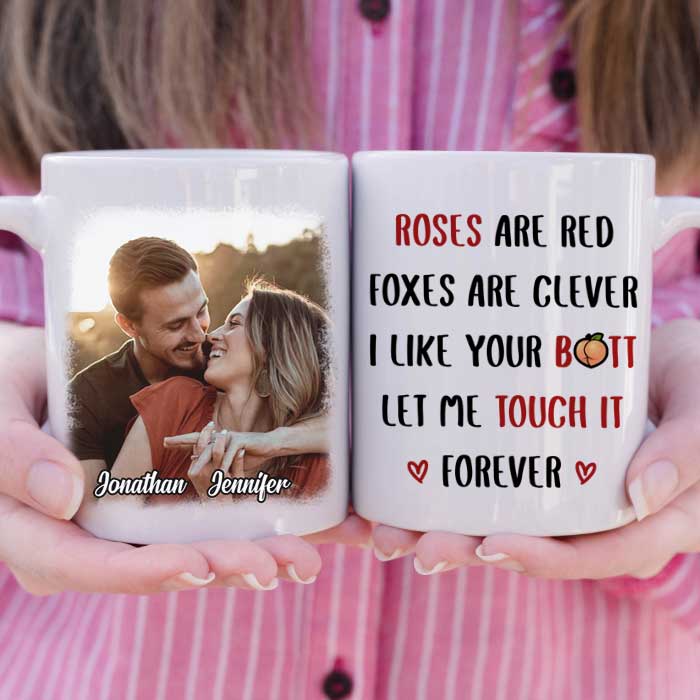 Roses Are Red Foxes Are Clever - Upload Image, Gift For Couples - Personalized Mug