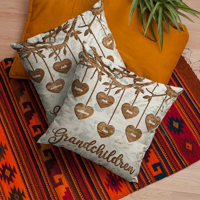 Grandchildren Make Life Grand - Gift For Grandma, Personalized Pillow (Insert Included)