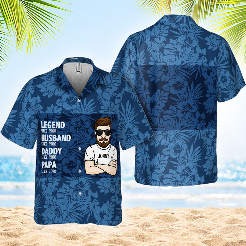 Legend. Husband. Grandpa Since - Gift For Father, Grandpa - Personalized Unisex Hawaiian Shirt