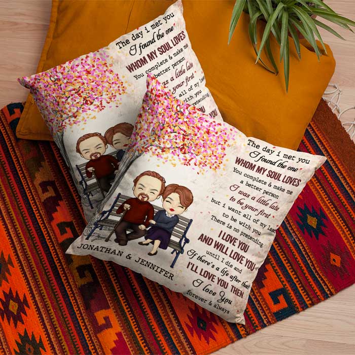 The Day I Met You I Found The One Whom My Soul Loves - Gift For Couples, Personalized Pillow (Insert Included)