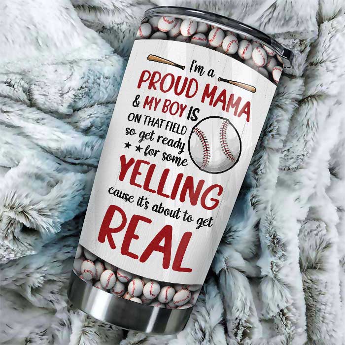 I'm A Proud Mama And My Boy Is On That Field - Gift For Mom, Personalized Tumbler
