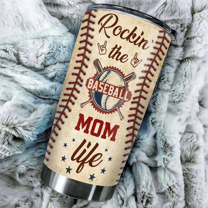 Rockin' The Baseball Mom Life - Gift For Mom, Personalized Tumbler
