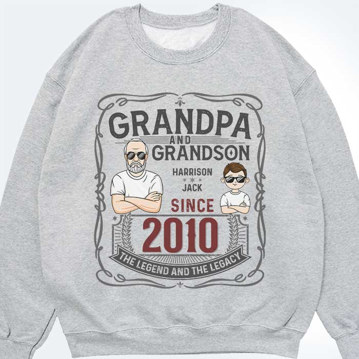 Grandpa And Grandson The Legend And The Legacy - Personalized Unisex T-shirt, Hoodie, Sweatshirt - Gift For Grandpa, Grandparents