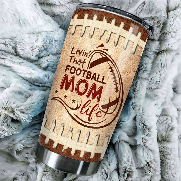 Livin' That Football Mom Life - Gift For Mom, Personalized Tumbler