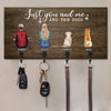 Just You And Me & The Dogs - Personalized Key Hanger, Key Holder - Anniversary Gifts, Gift For Couples, Husband Wife , Dog Lovers