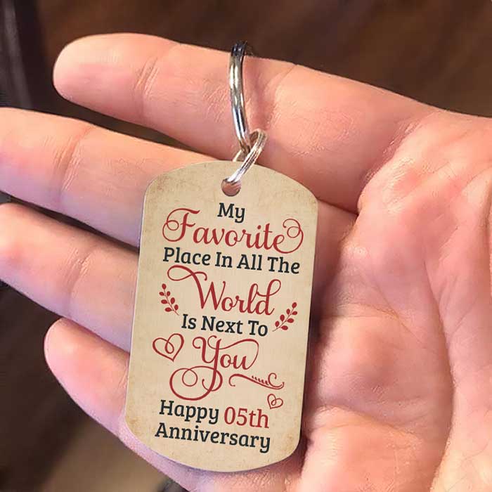 My Favorite Place Is Next To You - Upload Image, Gift For Couples - Personalized Keychain