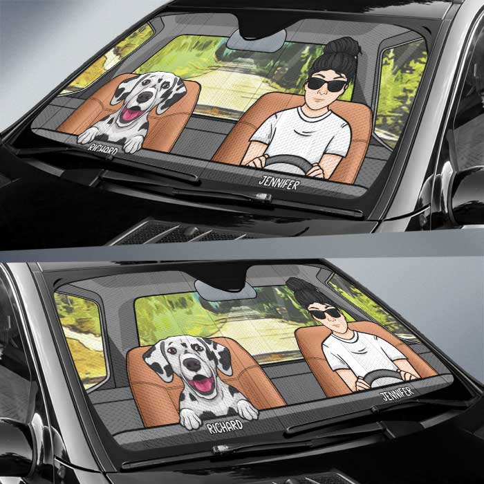 Car Protection With Fur Babies - Personalized Dog Auto Sun Shade