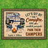 Let's Sit By The Campfire & Watch People - Gift For Camping Couples, Husband Wife, Personalized Decorative Mat