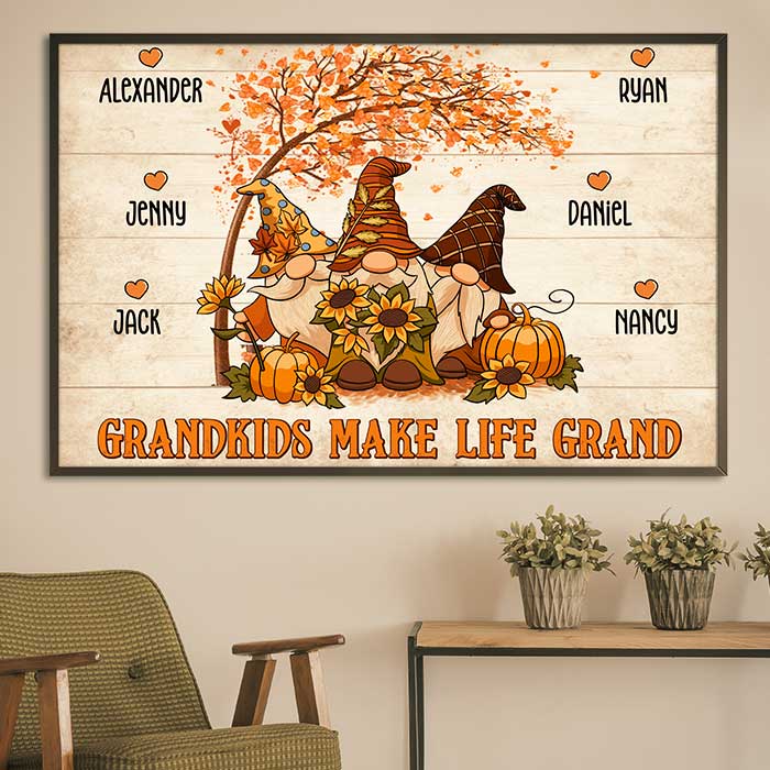 Grandkids Make Life Grand - Personalized Horizontal Poster