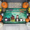 A Wicked Witch And Her Little Monsters Live Here With One Handsome Devil  - Personalized Decorative Mat, Halloween Ideas.