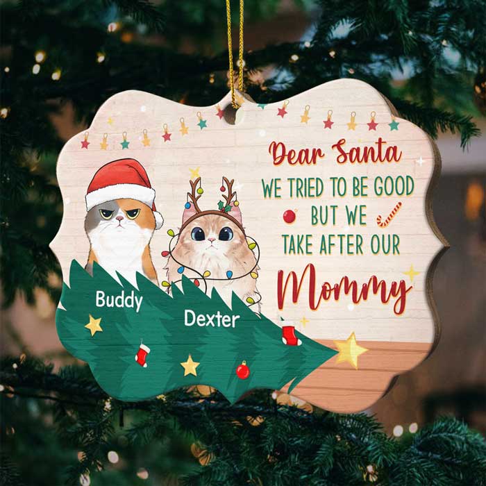 Naughty, Nice, I Tried - Personalized Custom Benelux Shaped Wood Christmas Ornament - Upload Image, Gift For Pet Lovers, Christmas New Arrival Gift