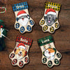 Happy Pawlidays - Christmas Dogs And Smiling Cats - Personalized Custom Paw Shaped Wood Christmas Ornament