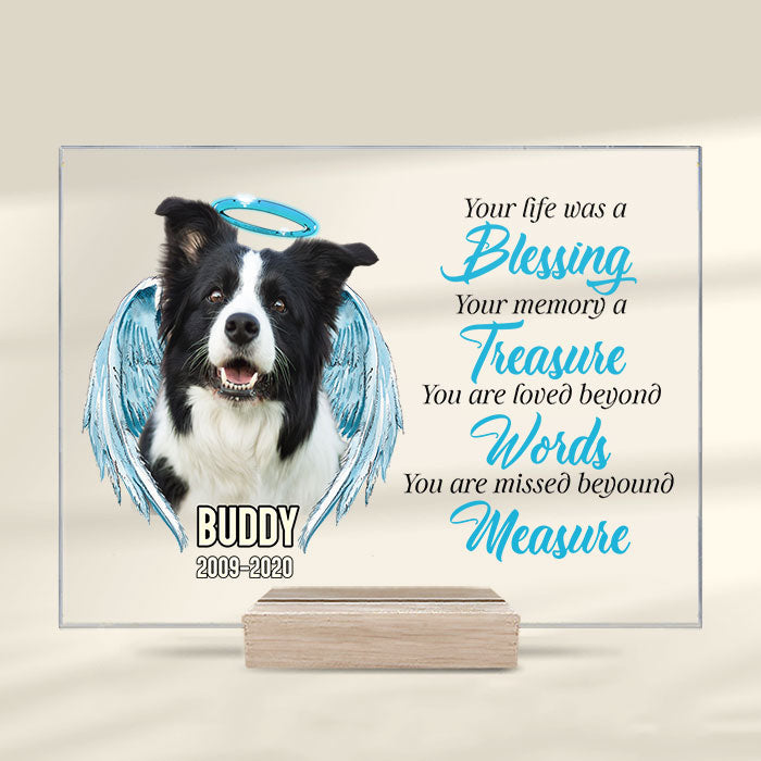 Your Life Was A Blessing - Upload Image - Personalized Acrylic Plaque