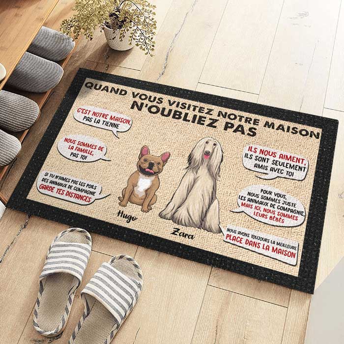 Quand Vous Visitez Ma/Notre Maison N'oubliez Pas - Personalized Decorative Mat French