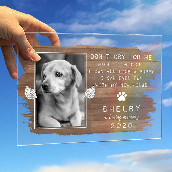Don’t Cry For Me Mom I’m Ok, I Can Run Like A Puppy - Upload Image - Personalized Acrylic Plaque