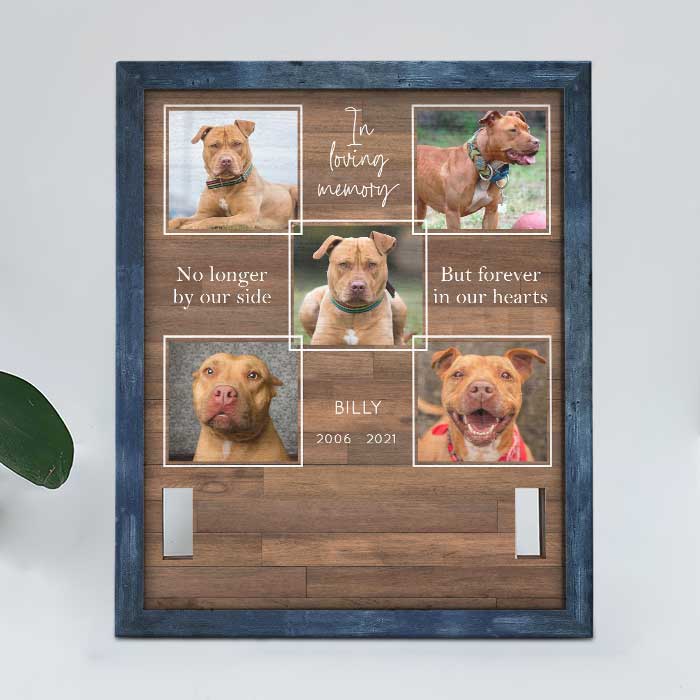 11x9in Personalized Pet Memorial Frame - Forever In Our Hearts - Memorial Pet Loss Sign - Dog Sympathy Gifts, Pet Memorial Gifts, Pet Loss Gifts, Dog In Loving Memory Picture Frame