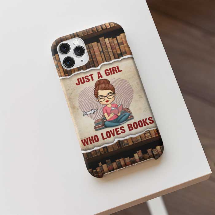 A Girl Who Loves Books - Personalized Phone Case