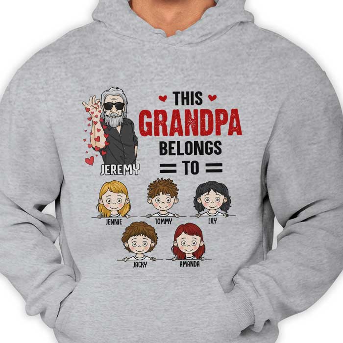 This Grandpa Belongs To - Gift For Dad, Grandpa - Personalized Unisex T-shirt, Hoodie