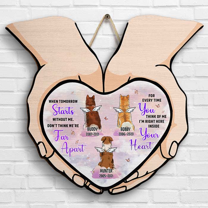 I’m Right Here Inside Your Heart - Personalized Shaped Wood Sign