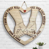 From Our First Kiss Till Our Last Breath Pinky Promise - Gift For Couples, Husband Wife, Personalized Shaped Wood Sign