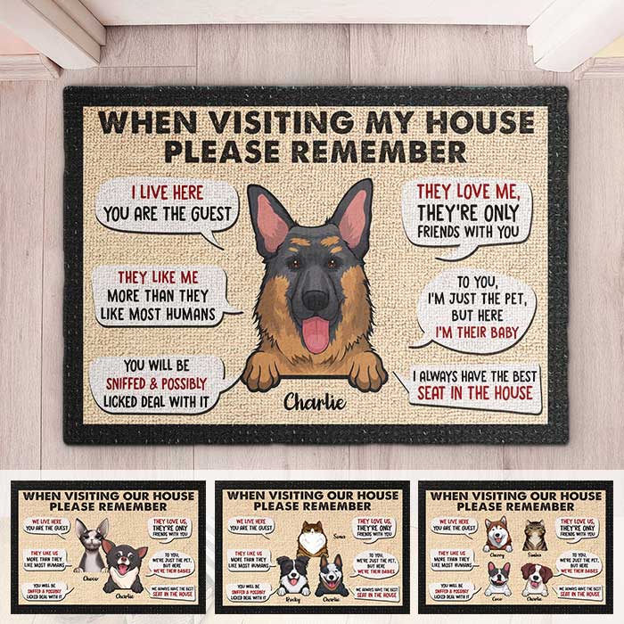Remember These Rules When Visiting Our House - Personalized Decorative Mat