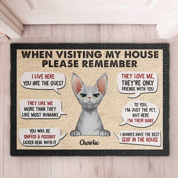 Remember These Rules When Visiting Our House - Personalized Decorative Mat