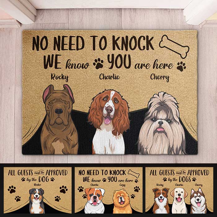 All Guests Must Be Approved By Our Dogs - Gift For Dog Lovers, Personalized Decorative Mat