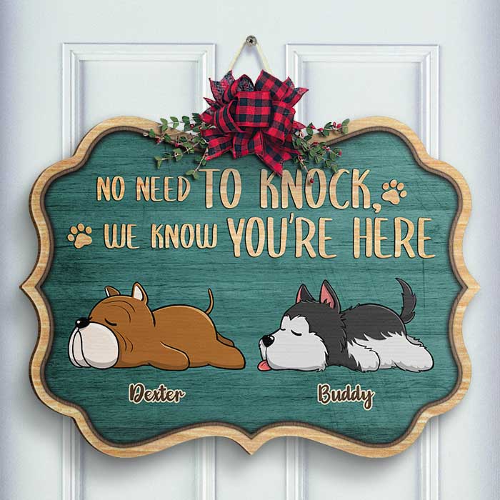 All Guests Must Be Approved By Sleeping Dogs - Personalized Shaped Wood Sign