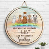 You Were My Favorite Hello & My Hardest Goodbye - Personalized Door Sign