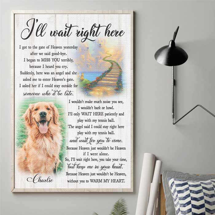 I'll Wait Right Here - Upload Image, Personalized Vertical Poster
