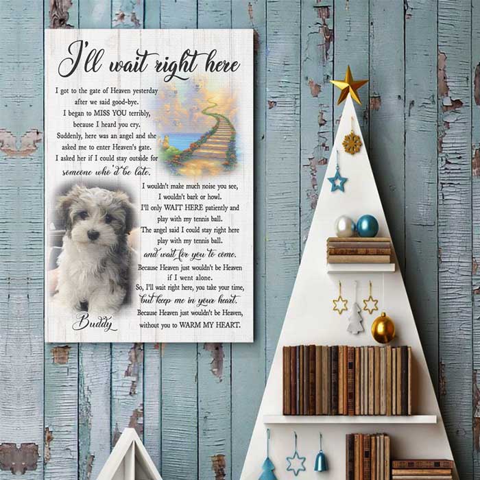 I'll Wait Right Here - Upload Image, Personalized Vertical Poster