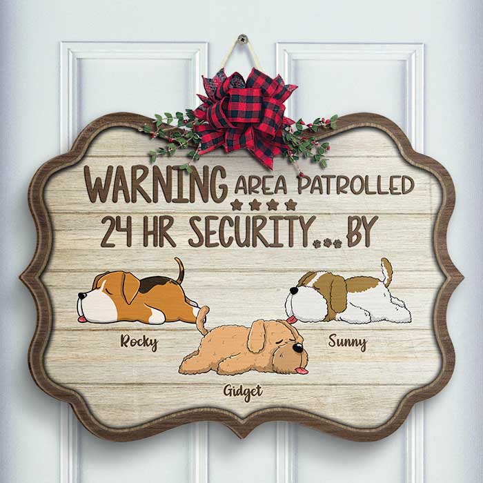 All Guests Must Be Approved By Sleeping Dogs - Personalized Shaped Wood Sign