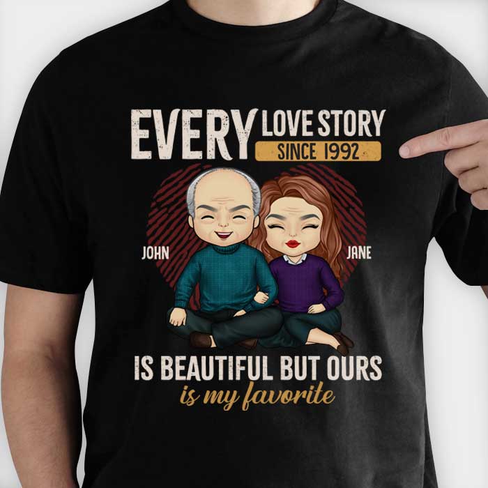 Our Story Is My Favorite - Personalized Unisex T-Shirt, Hoodie, Sweatshirt - Gift For Couple, Husband Wife, Anniversary, Engagement, Wedding, Marriage Gift
