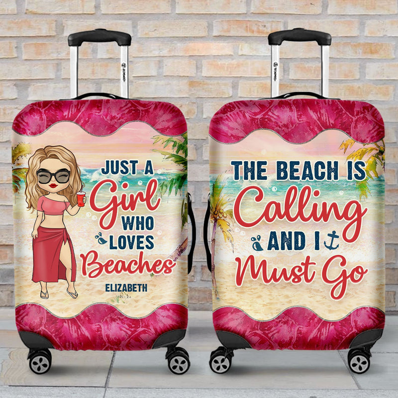 Just A Girl Who Loves Beaches - Personalized Luggage Cover